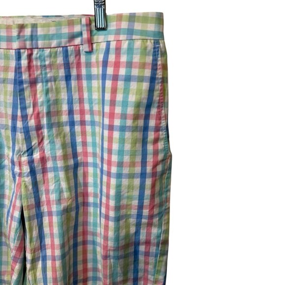Colorful Plaid Vineyard Vines Mens Flat-Front Shorts W32 Cotton Blend - Picture 2 of 6